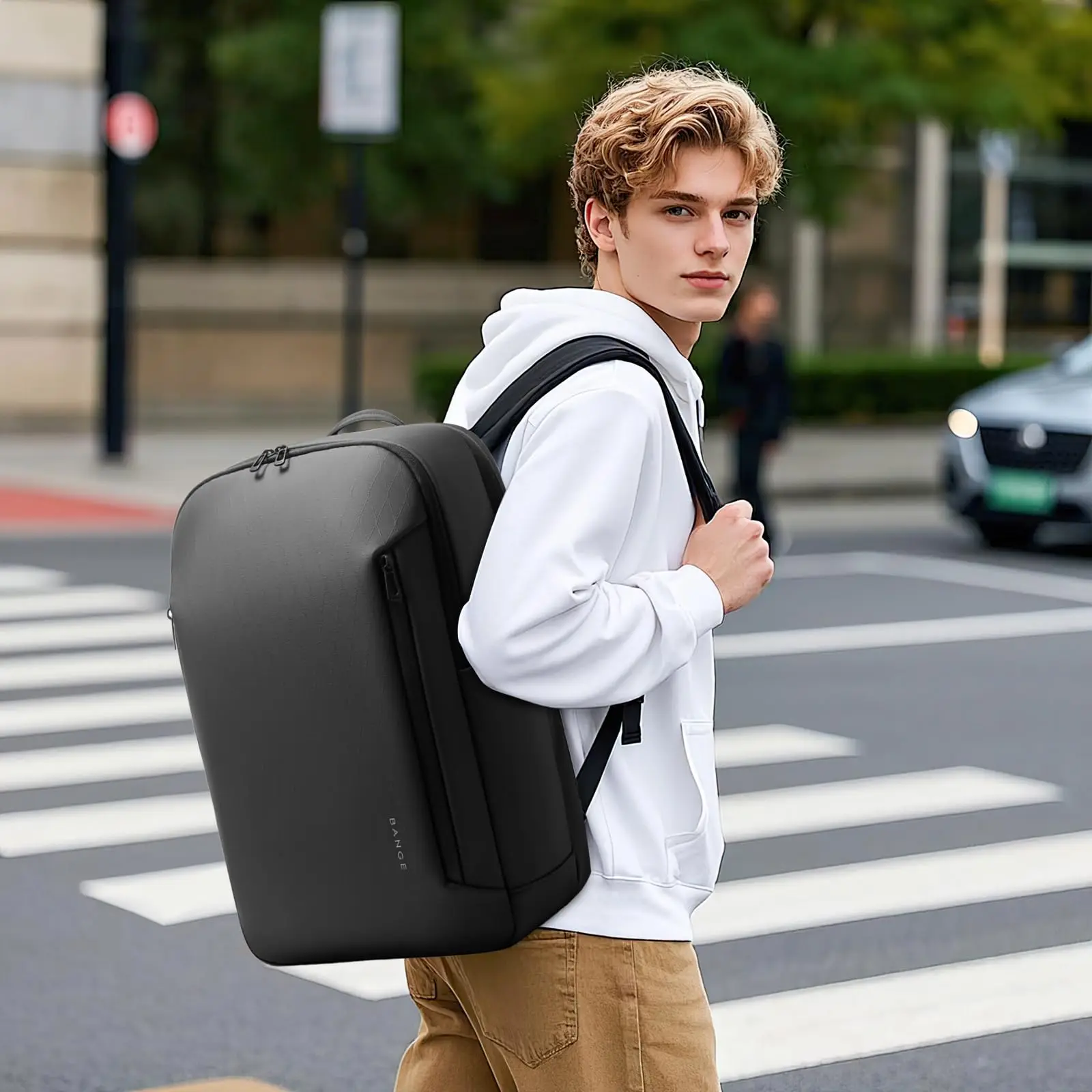 BANGE New Casual Multi-Pockets Big Capacity Daily 15.6inch Laptop Light Waterproof For Business Trip Roomy Men Backpack with YKK photo 6