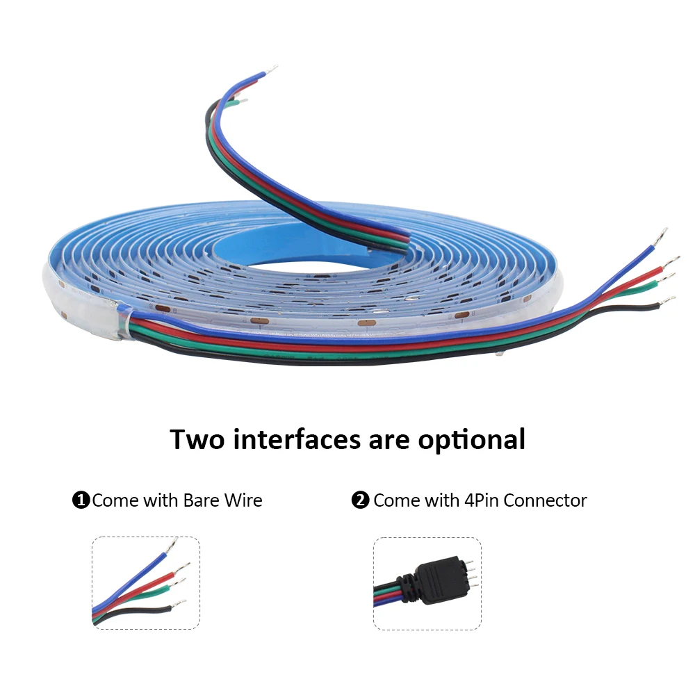 DC 12V COB RGB LED Strip Light 756LEDs/m 1M 2M 3M 4M 5M High Density Flexible FCOB Tape Ribbon Lights for Decoration Lighting photo 2