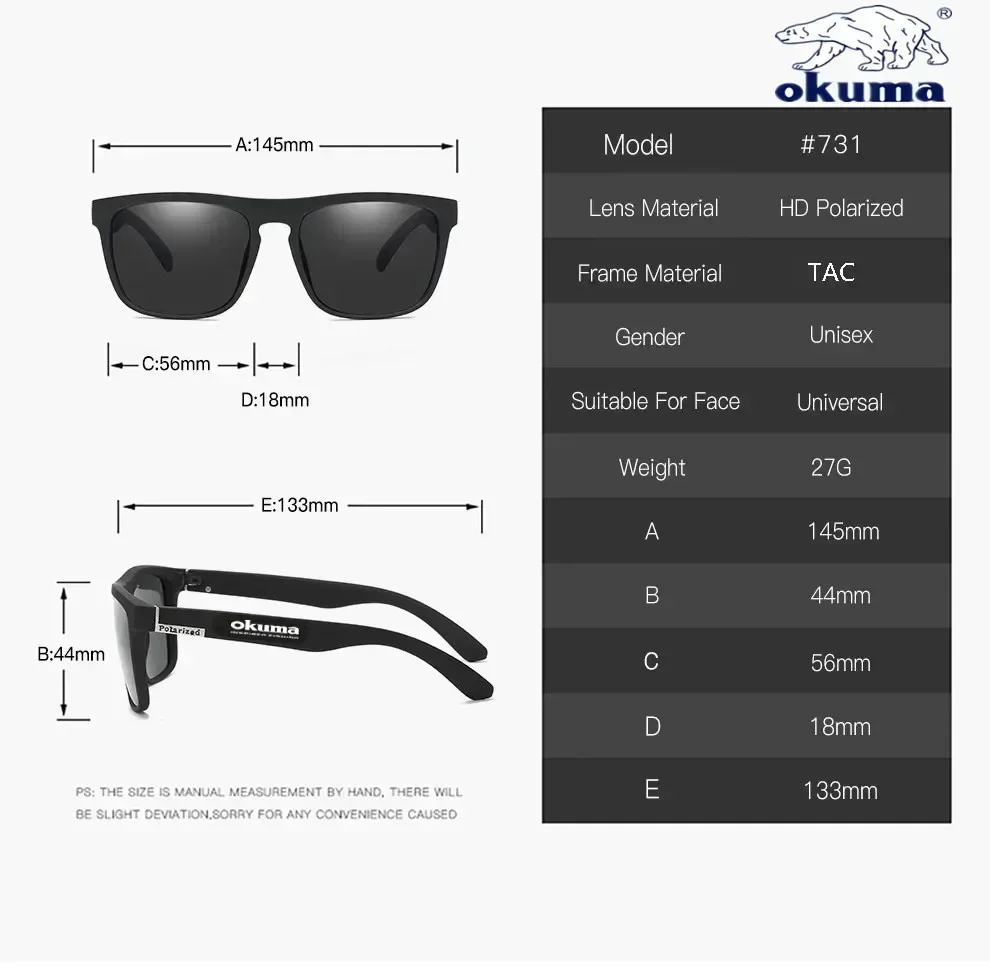 Okuma Polarized Sunglasses UV400 for Men and Women Outdoor Hunting, Fishing, Driving Bicycles, Sunglasses Optional Box photo 6