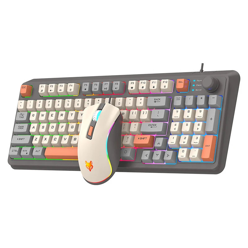 K820 USB Wired Game Keyboard Mouse Set Illuminated Desktop/Laptop Home Office Female Male Keyboard photo 4