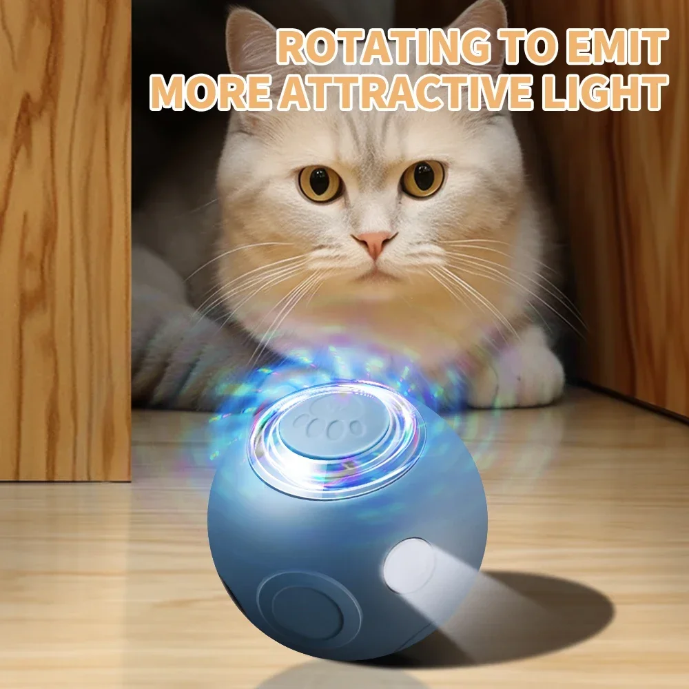 Smart Cat Toys Automatic Rolling Ball Electric Silicone Anti-Bite Anti-Fall Rotating Shine Interactive Pet Dog Toy for Kitten photo 4