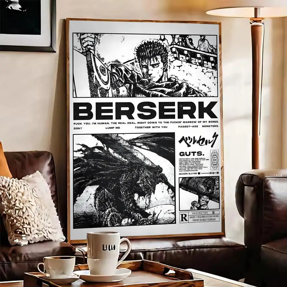 Classic Anime B-Berserk Painting Calligraphy Canvas Poster Wall Art interior Hallway Home Decoration Holiday Gifts photo 4