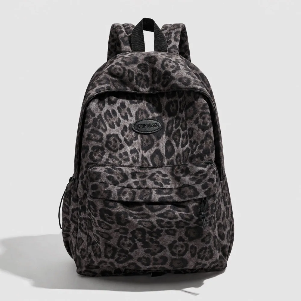 Fashion Leopard Print Laptop Backpack Large Capacity Multi-pocket Students Schoolbag Oxford Travel Daypack for Teenage Girls photo 1