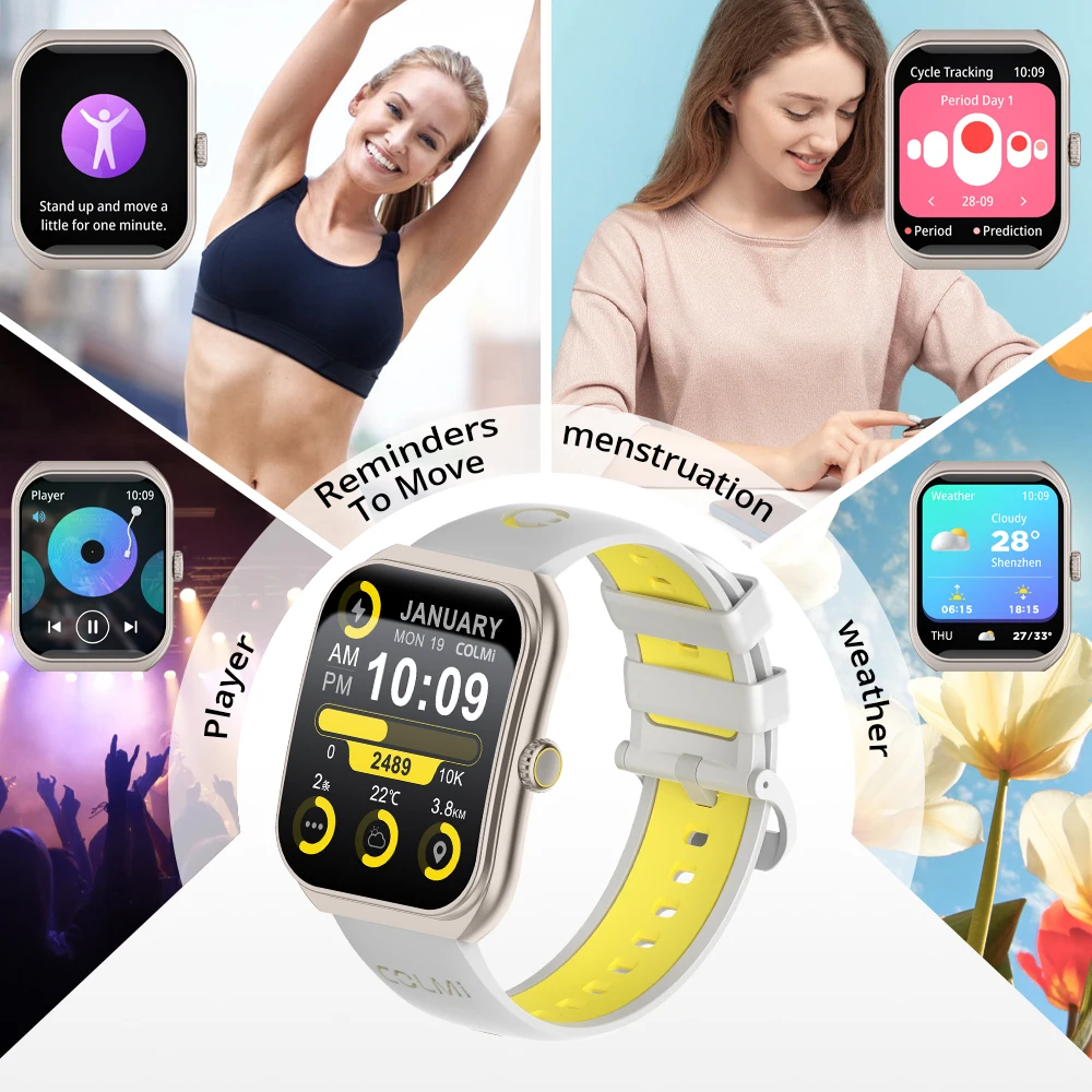 New COLMI P86 1.93" AMOLED Smartwatch Men Health Manager Bluetooth Call IP68 Waterproof Smart Watch Women For Xiaomi iOS Phone photo 5