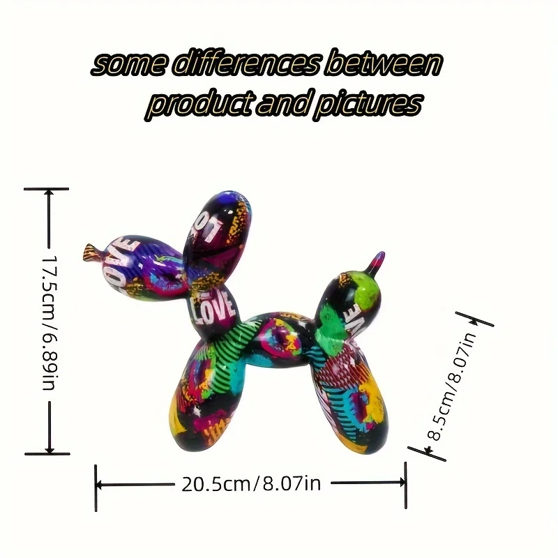 Resin LOVE Balloon Dog Statue,Hip-Hop Art Decor, Alphabet Animal Theme, Indoor & Outdoor Ornament for Valentine'S & Mother'S Day photo 5