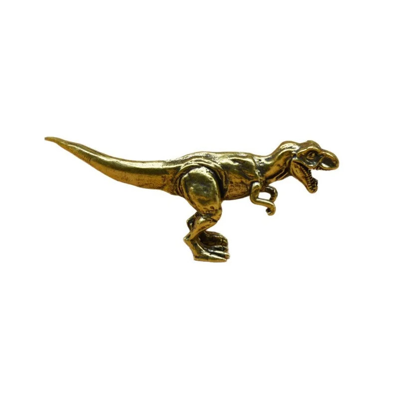 Brass T-Rex Dinosaur Figurine: Mini Metal Statue, Desktop Decor, Collectible Gift photo 5