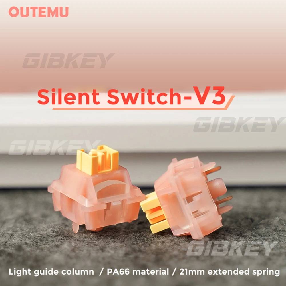 Outemu Silent Switch Peach V3 Switch Mute Lemon Switches Hot swap Quiet Mechanical Keyboard Linear Tactile 5Pin Pre Lubed POM photo 2
