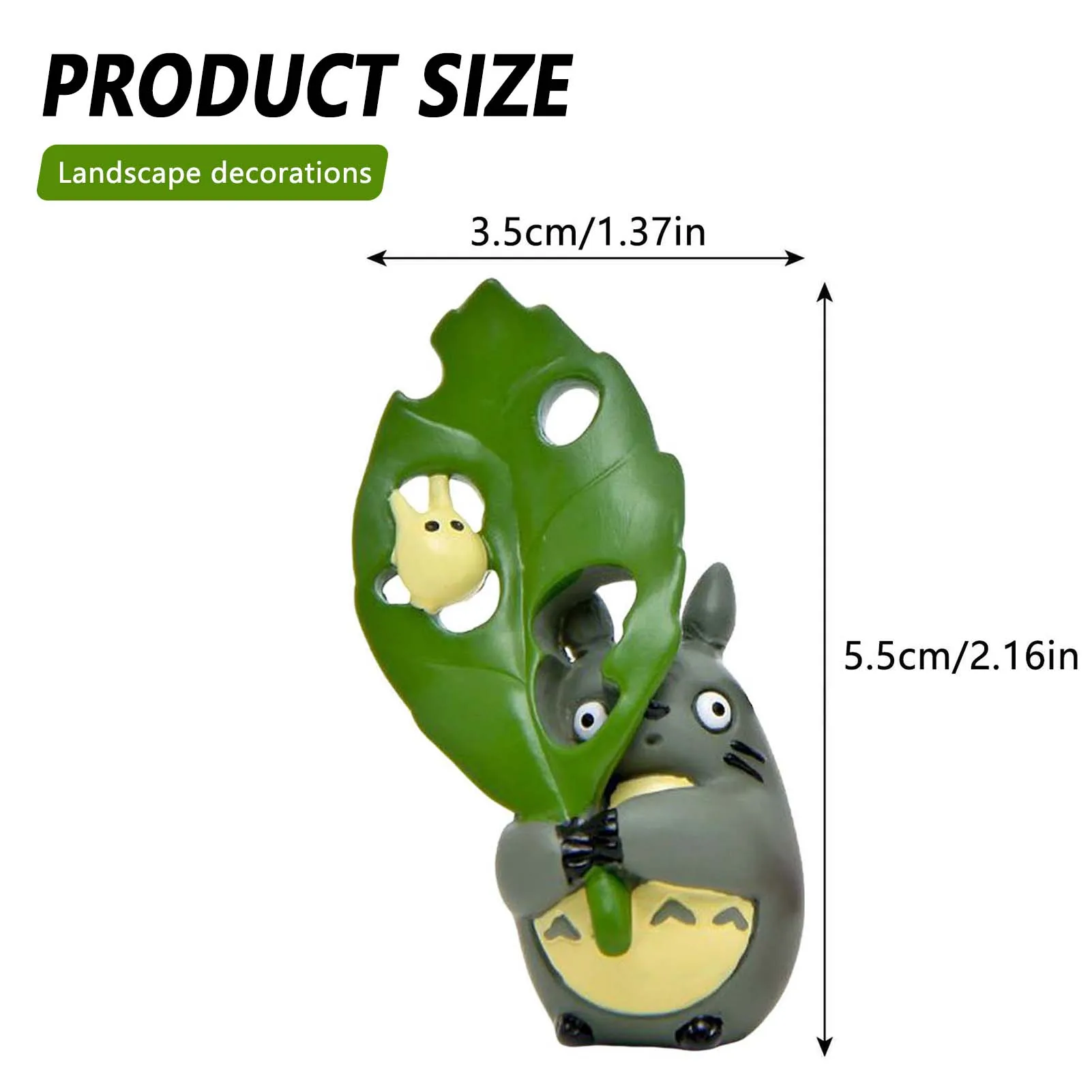 1Pcs Cute Desktop Decoration Totoro Figurine Holding Leaf Totoro Ornament for Living Room Home Decor Items Wall Birthday Gift photo 4
