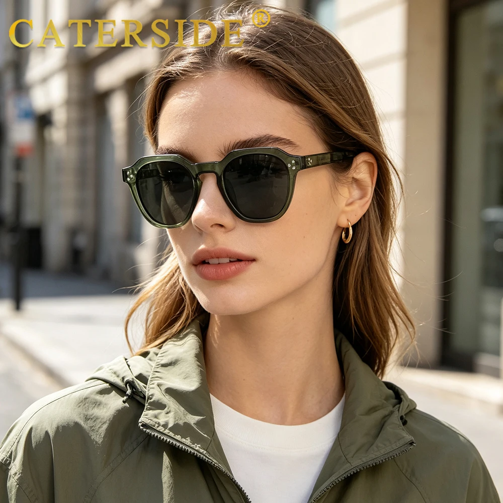 CATERSIDE Retro Polarized Sunglasses Men Ultralight TR90 Frame Polygon Women Sun Glasses Outdoor High Quality Travel  Eyewear photo 3