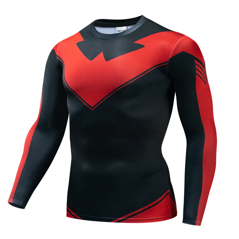 Compression T-Shirts Sportswear Gym Rash Guard Boxing Training Sports Tops 3D Nightwing Men T Shirt Running Quick-Dry Shirts Men photo 6