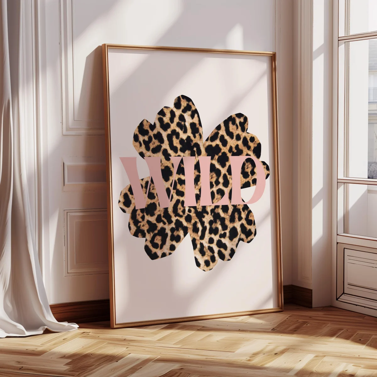 1/3pcs Funky Y2K Leopard Hibiscus Flower Pink Cheetah Canvas Print Poster Vintage Hawaiian Aloha Animal Art Prints Home Decor photo 3