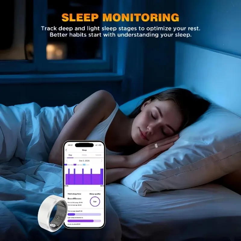 Casatelier White Ceramic Smart Ring SpO2 Heart Rate Sleep Tracker IP68 Waterproof Long Battery Couple Rings photo 1
