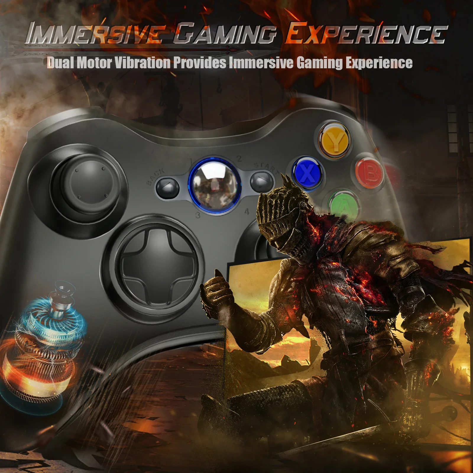 Wireless Gamepad Controller 2.4GHz ,Dual-Vibration Turbo Function ,For Xbox 360/360 Slim/Pc Game Controller Joystick photo 3