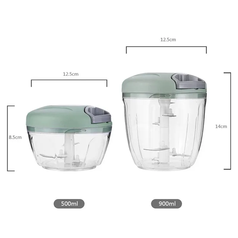 500/900ML Manual Meat Mincer Garlic Chopper Rotate Garlic Press Crusher Vegetable Onion Cutter Kitchen Cooking Accessories photo 6