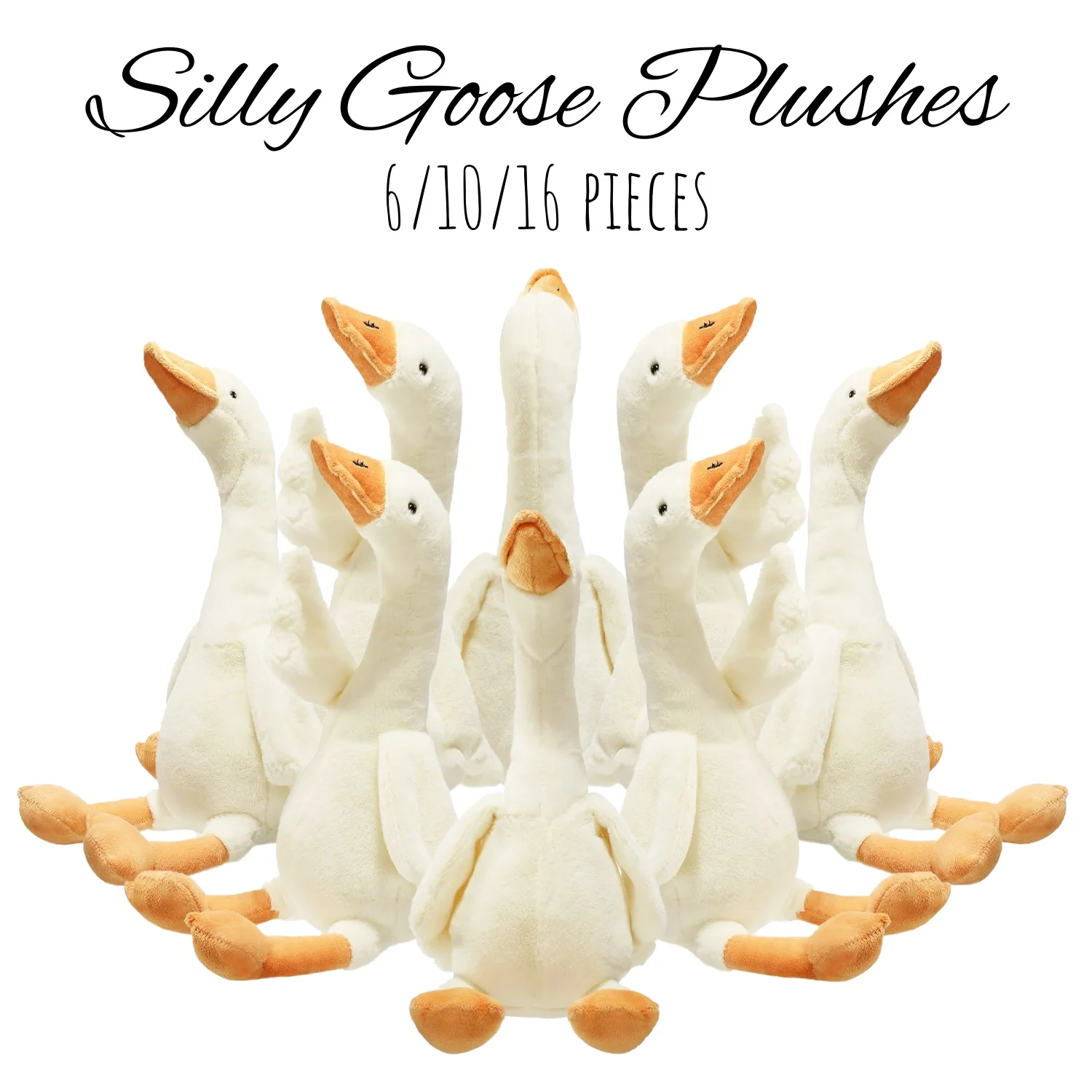 6/16PCS One Silly Goose Party Favors Stuffed Animal Plush Toy Baby Shower Birthday Party Gifts (Size:25CM) photo 1