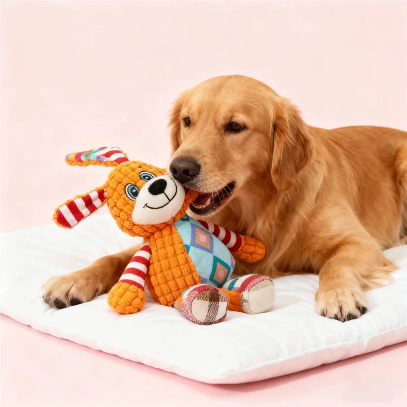 Interactive Pet Plush Toy for Cat And Dog Cute Squeaky Bite Resistant Puzzle Chew Toy for Teeth Cleaning Pet Supplies photo 2