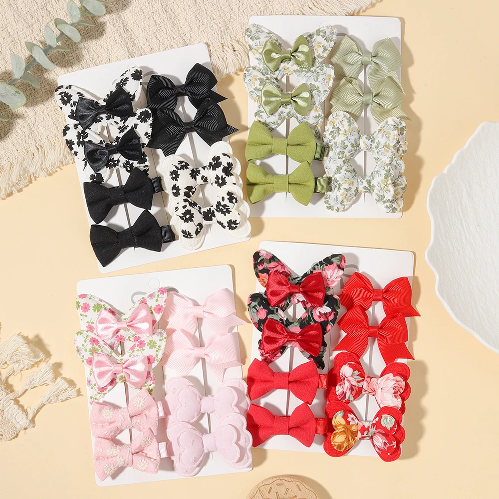 1 Set of Bow Printed Hair Clips Princess Girl Children and Teenagers Autumn and Winter Party Outfits Sweet Girl Hair Accessories photo 1