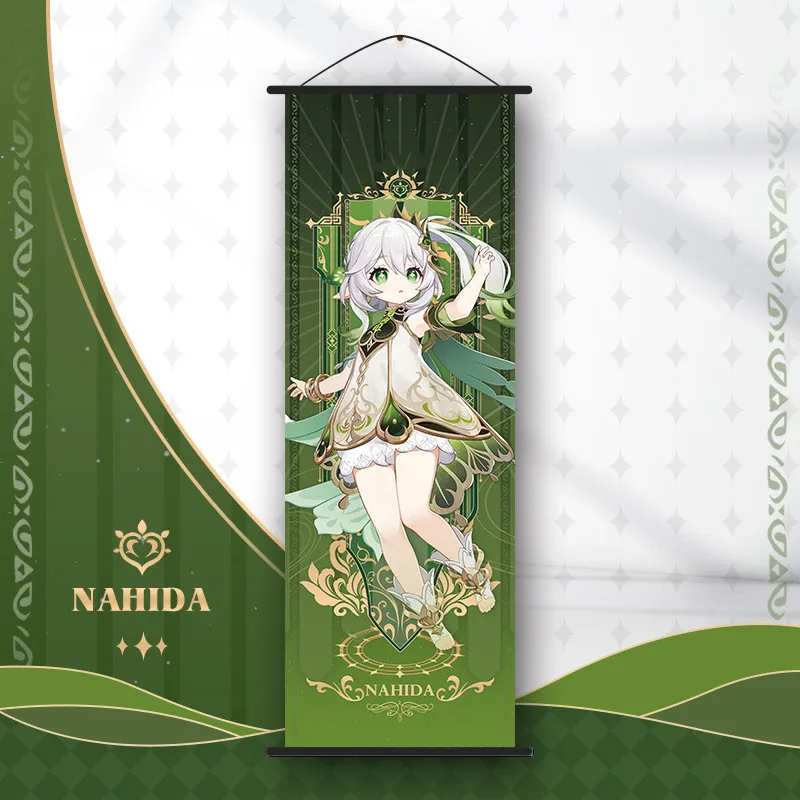 Genshin Impact Scroll Canvas Painting Columbina Sandrone Flins Home Decor Wall Hanging Anime Poster Wall Art Room Decoration photo 3
