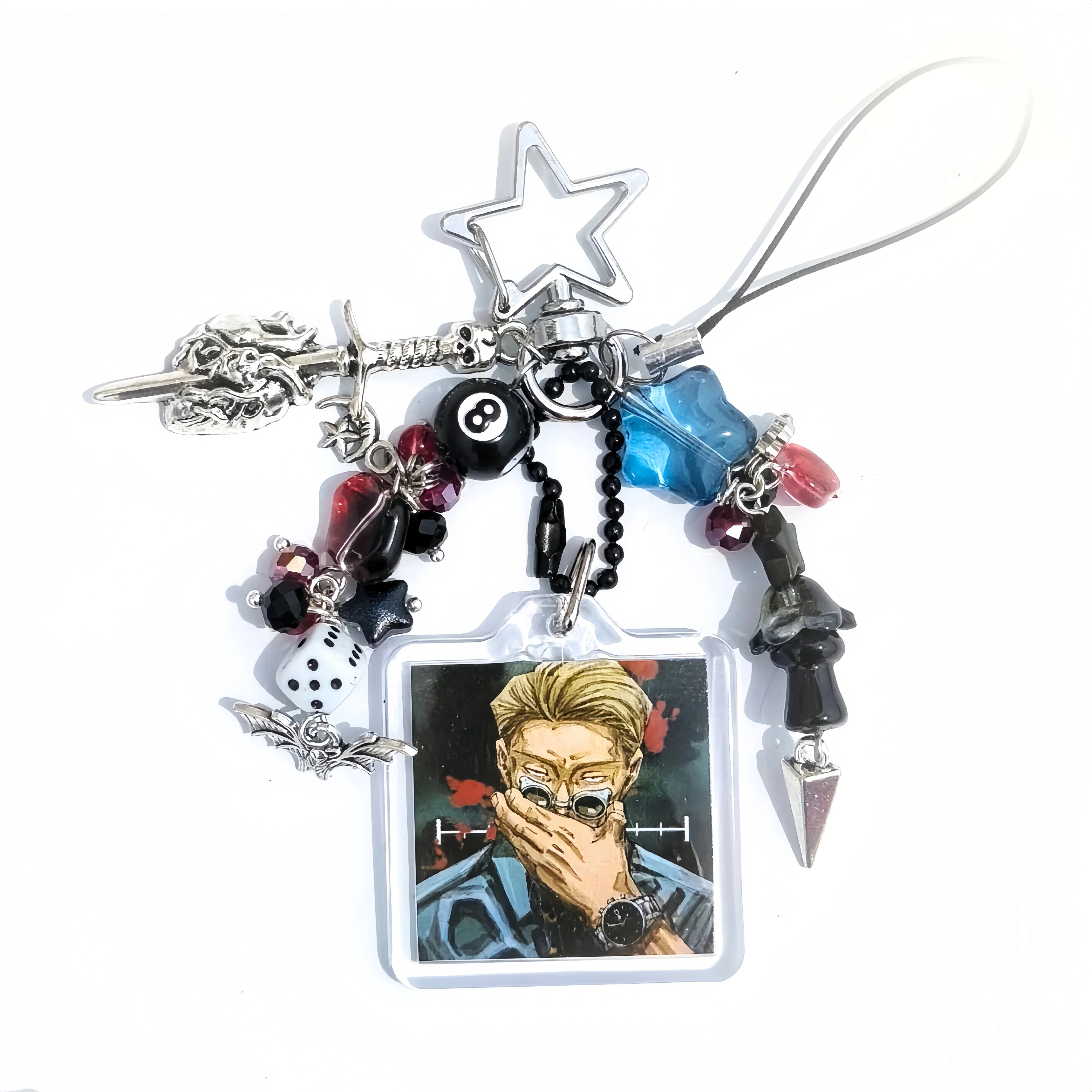 JJK DIY Anime Character Photo Keychain Y2K Cool Acrylic Bag Phone Pendant photo 2