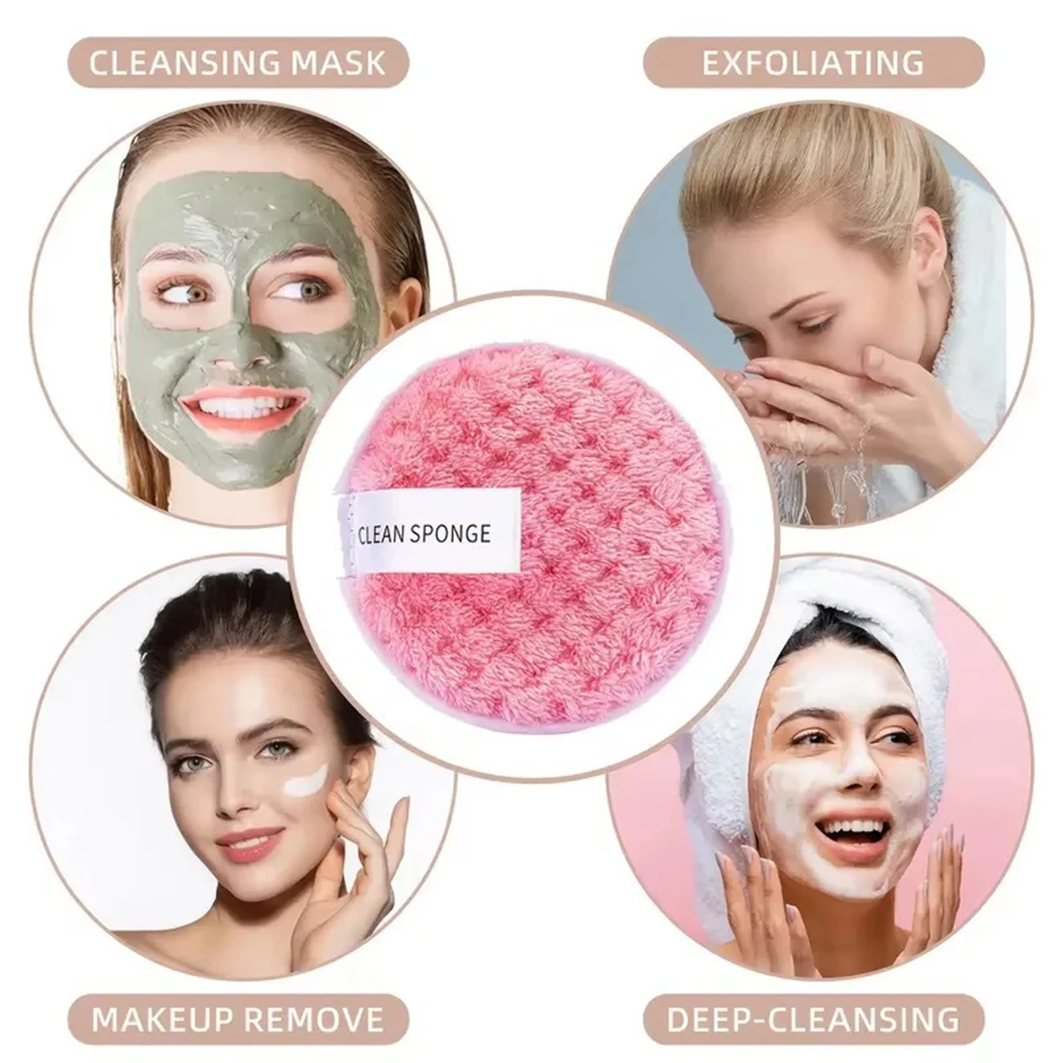 Pink Makeup Brush Set with Beauty Blender Triangle Powder Puff Fluffy Hairband Makeup Cleaning Sponge Full Cosmetic Tools Kit photo 5