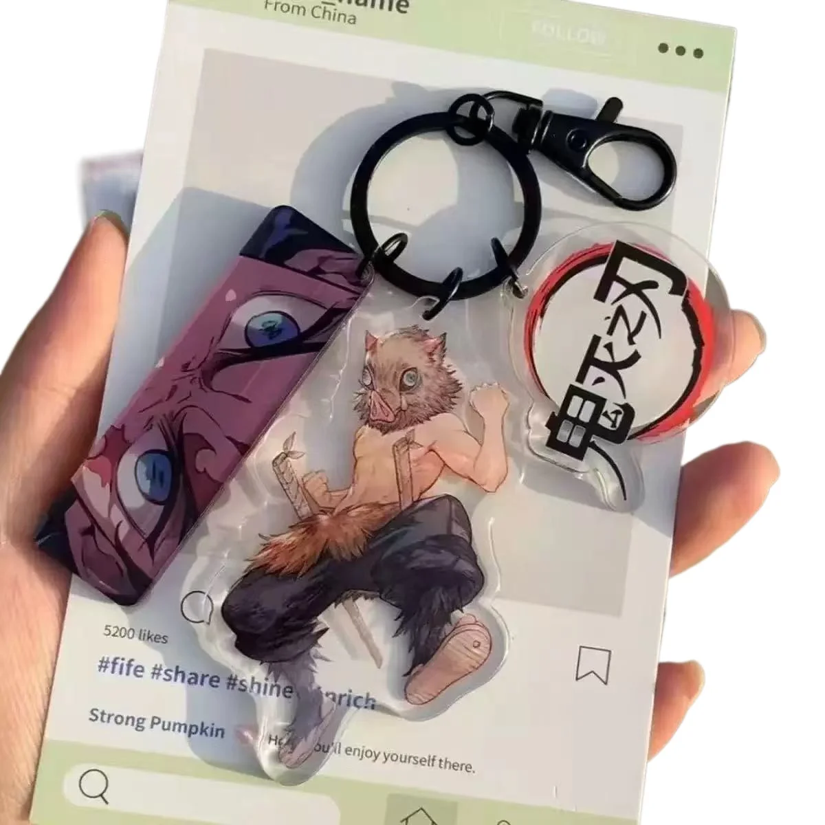 Demon Slayer Kamado Tanjirou Tomioka Giyuu Anime Two-dimensional Acrylic Keychain Student Schoolbag Backpack Decorative Pendant photo 2