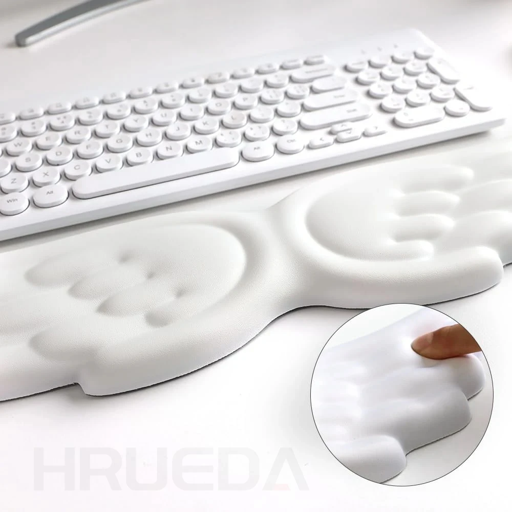 Keyboard Mouse Wrist Rest Angel Wing Memory Foam Mouse Pad Set Wrist Support Ergonomic Non-Slip for Computer Laptop Easy Typing photo 4