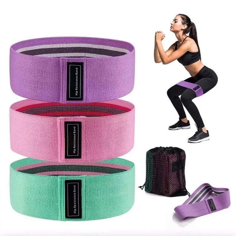 3Pcs Fabric Resistance Hip Booty Bands Glute Thigh Elastic Workout Squat Circle Stretch Fitness Strips Loops Yoga Gym Equipment photo 1