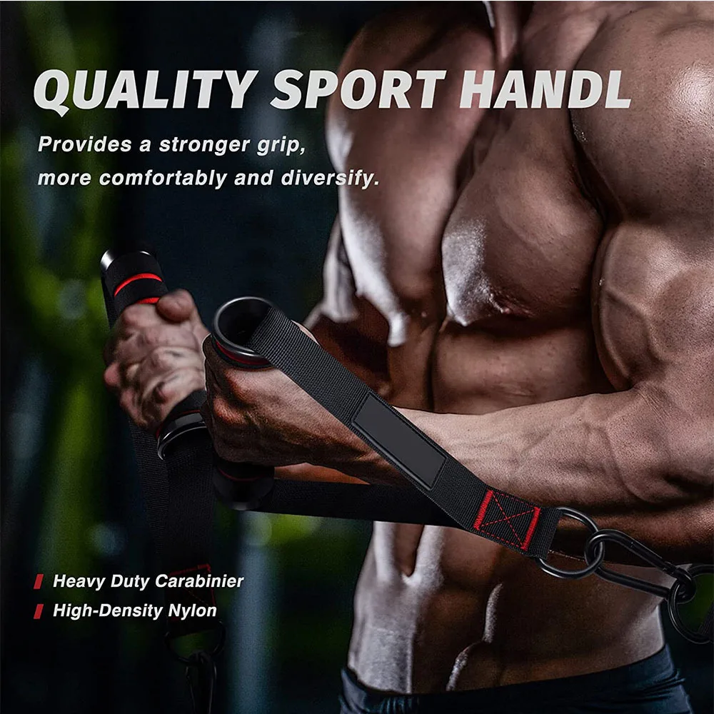 Resistance Bands Handle Bar Attachment Station Fitness Pulley Strap Exercise Home Gym Training Accessories Workout Equipments photo 5