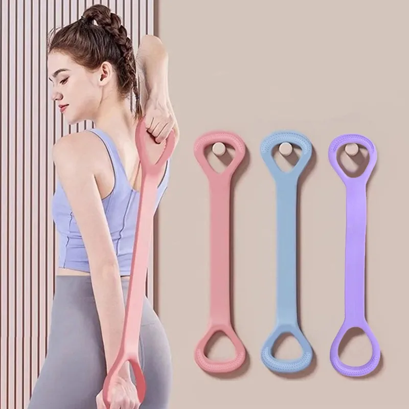 8-Shaped Stretcher For Home Fitness Back Shaping,elastic Band With Open Shoulder and Back Stretching Band for Shoulder Exercise photo 4