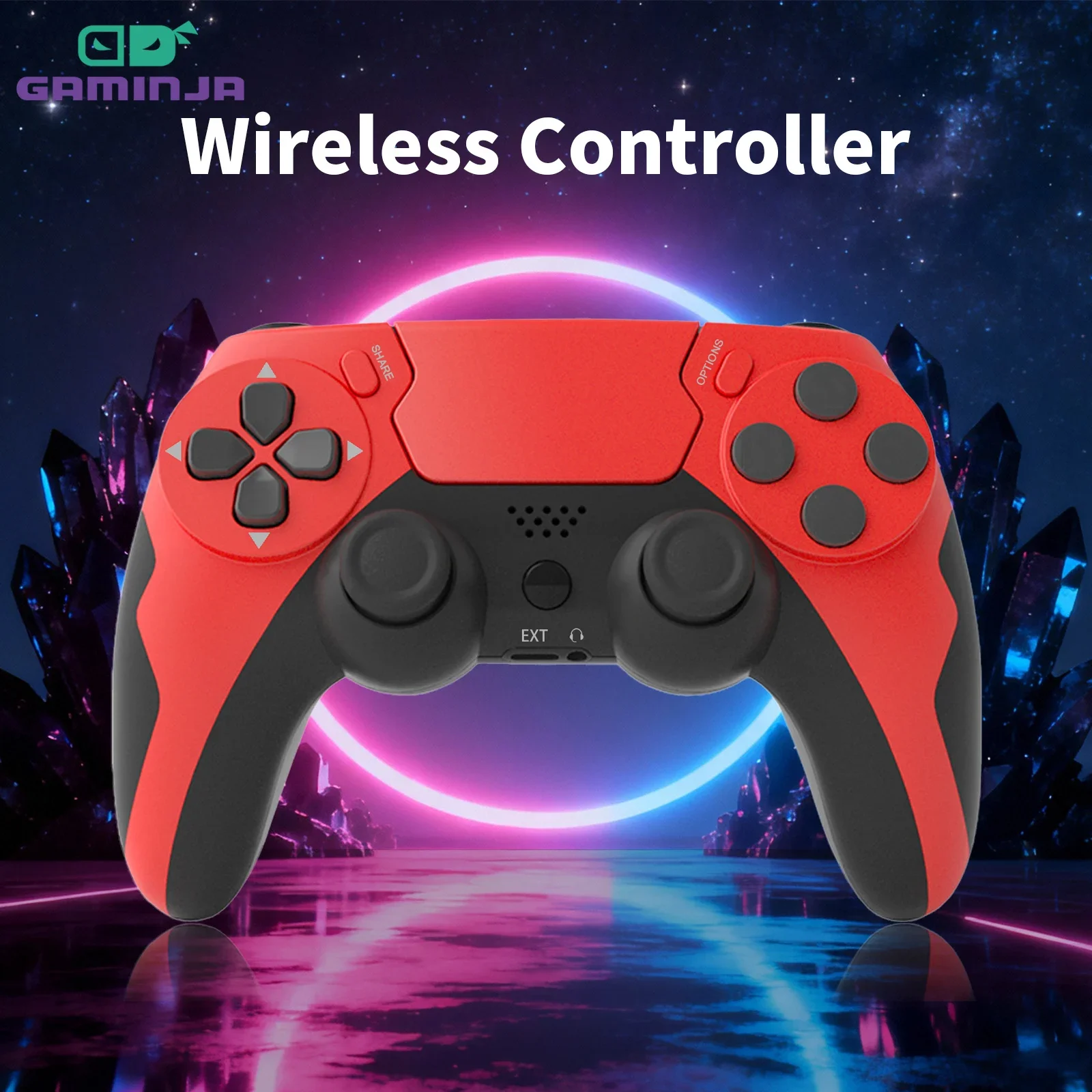 GAMINJA New Wireless Gamepad P48 with Six Axis Gyroscope Game Controller For PS4 PS3 Console Dual Vibration PC Joystick photo 1