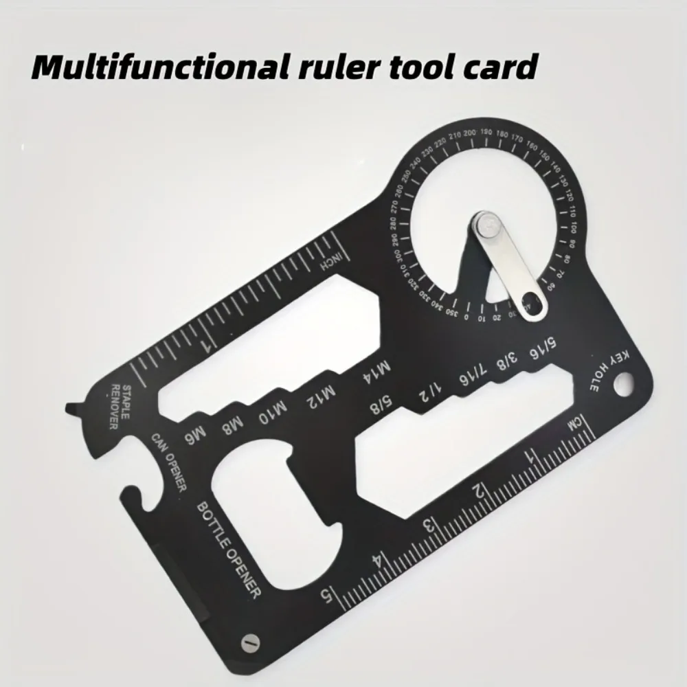 1PC Multifunctional Pocket Survival Tool- Heavy-Duty Ruler, Protractor,with Keychain Compatibility for Outdoor photo 4
