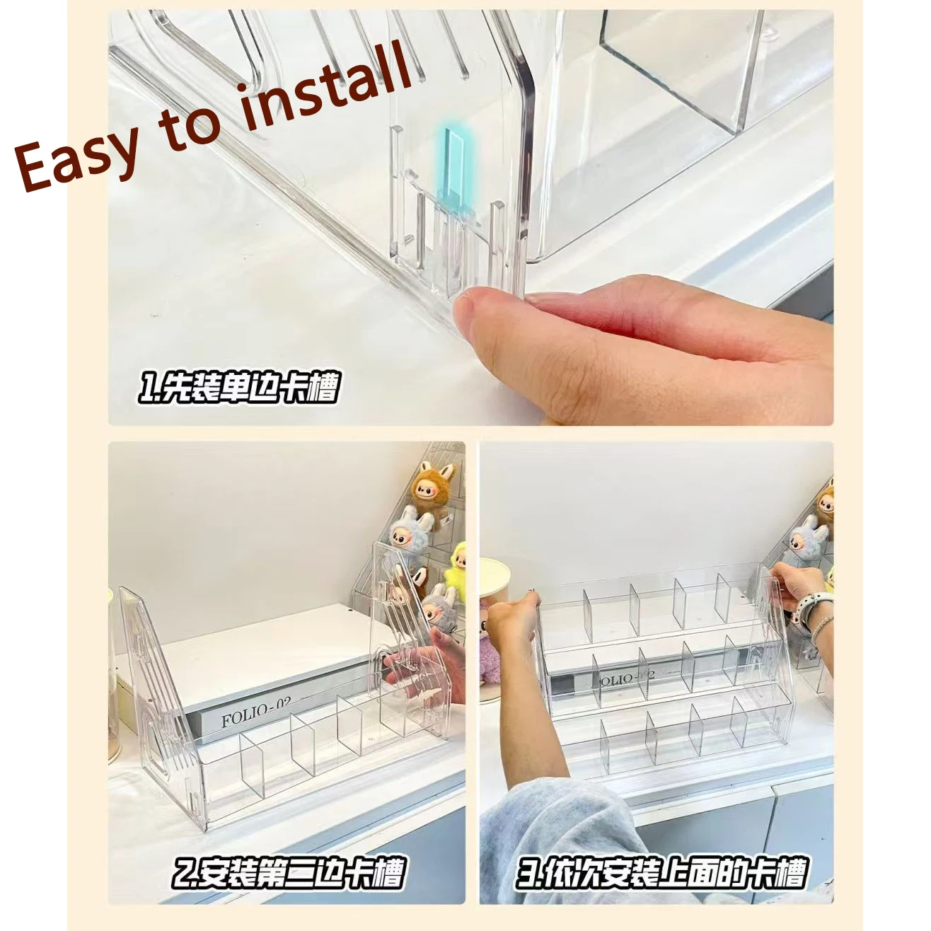 1pcs Large-Capacity Acrylic Desk Divider Watercolor Pencil Organizer Stationery Store Storage Rack Marker Pencil Holder photo 6