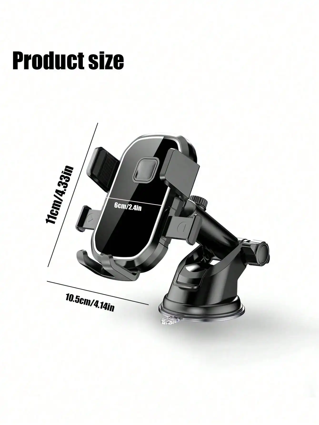1Pc Car Phone Holder, Curved Suction Cup Rotating Mount For Center Console, Dashboard Suction Type Car Phone Bracket photo 6