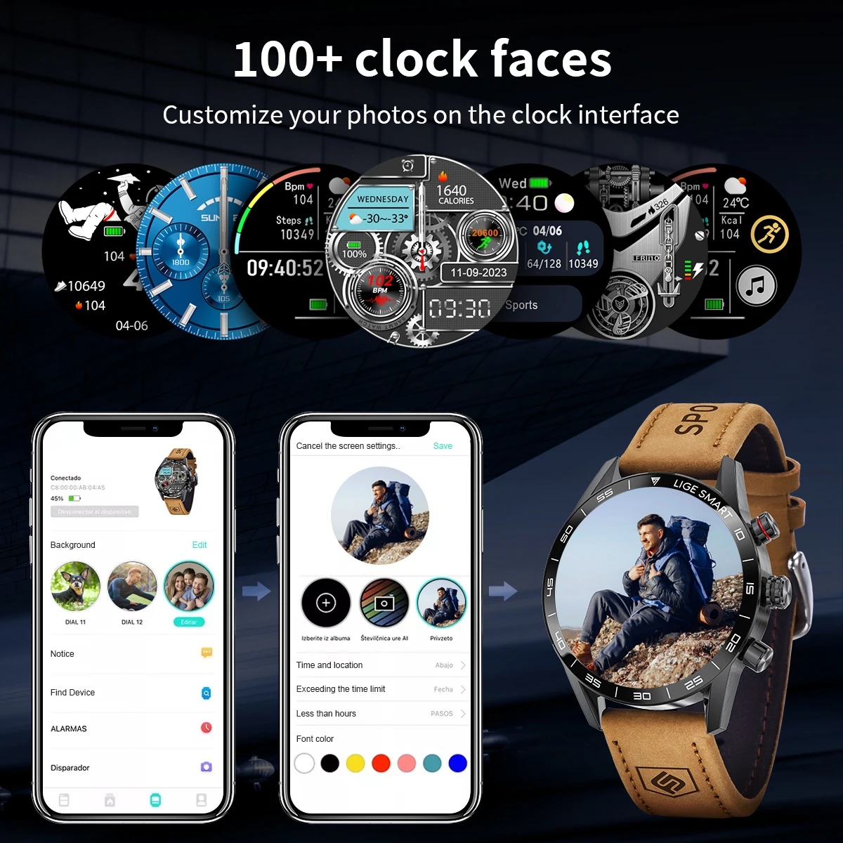 LIGE 2026 New Rugged Military GPS Smart Watch Men AMOLED HD Screen Heart Rate Bluetooth Call Waterproof Outdoor SmartWatch photo 5