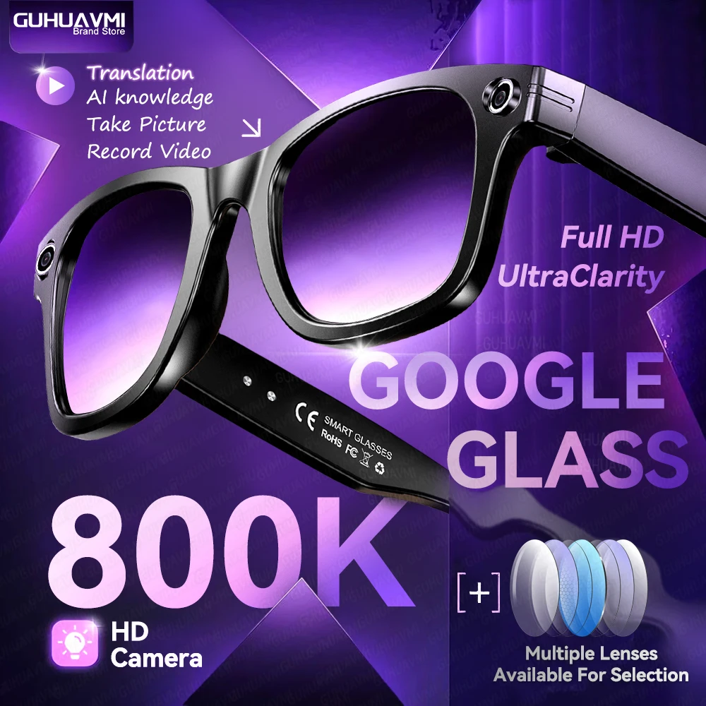 AI Smart Glasses with 8MP Camera Video Recording 100+ Languages Translation Sunglasses Bluetooth Call Music Play Men Women 2026 photo 1