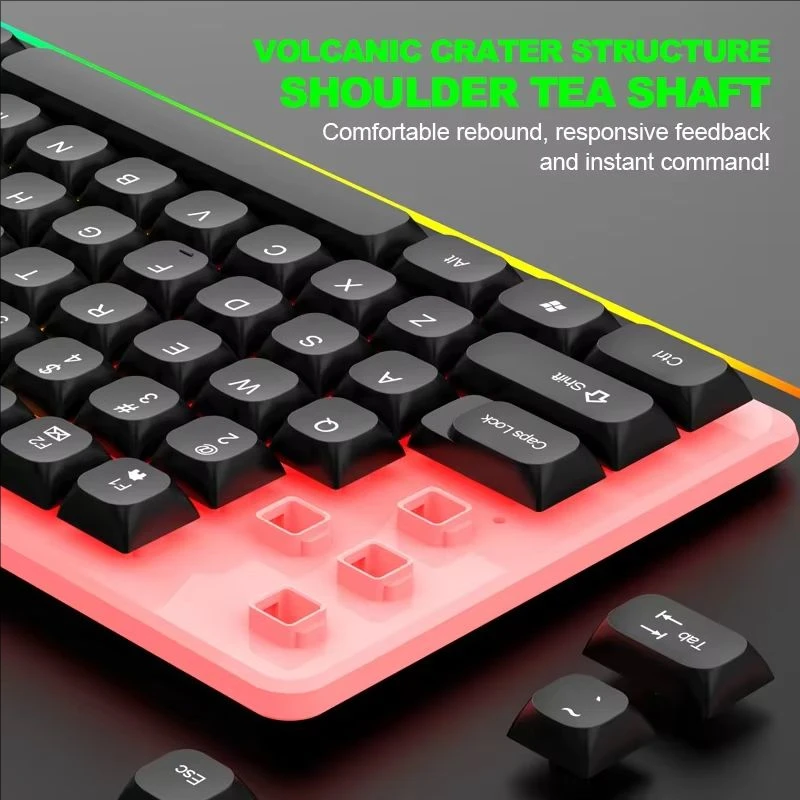 GTX350 Gaming Keyboard Mouse Combos Computer Laptop Backlight Gamer Kit LED Wired Usb Keyboard GTX350 Set-Black photo 6