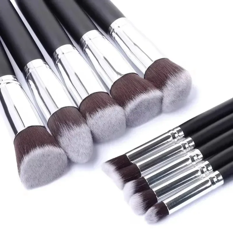 10 Pcs/kit Soft Fluffy Professional Synthetic Makeup Brush Set Cosmetics Foundation Blending Blush Contour Makeup Tools photo 1