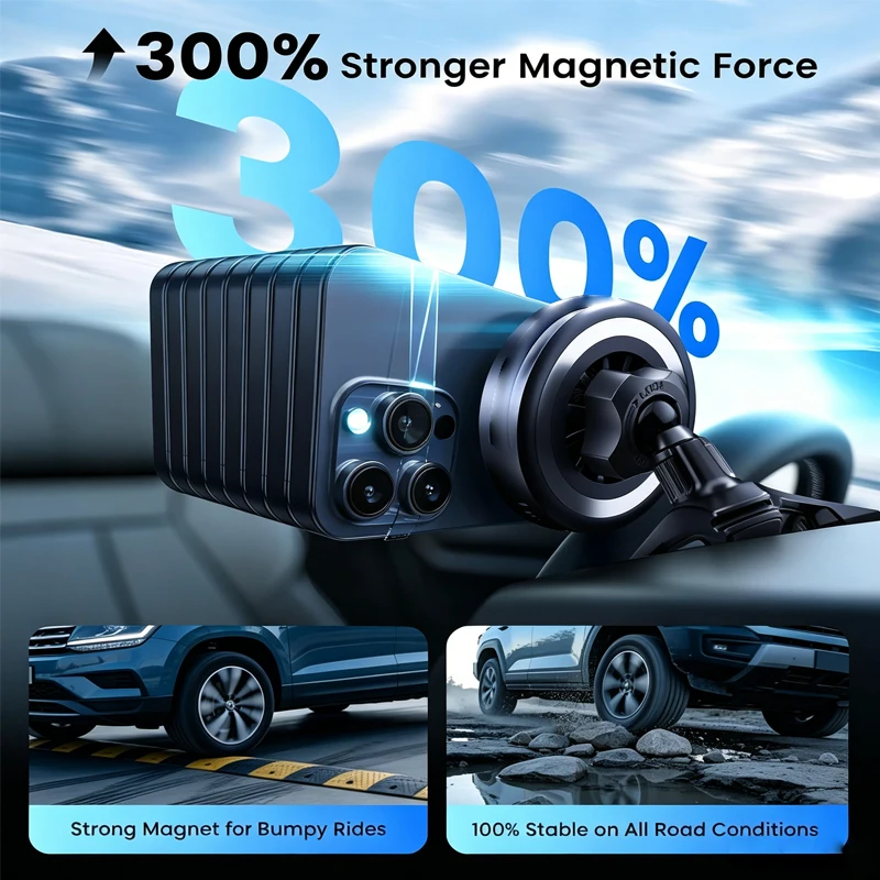Magnetic Vent Car Wireless Charger 25W 360 Rotating Fast Charge Low Temperature Holder for iPhone 17 16 15 Samsung S26 S25 Ultra photo 6