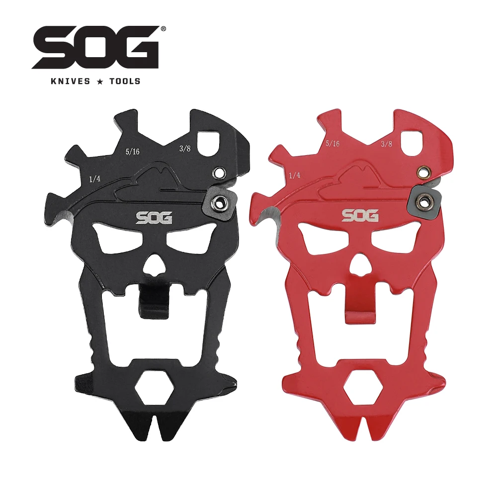 SOG 12 in 1 MACV EDC Multi-tool Stainless Steel Keychain Pocket Gadget Portable Mini Multifunctional Tools with Bottle Opener Screwdriver Wrench Cutter For Cycling Camping Outdoor DIY Household Emergency Repair Men / Women Gift 2Pcs Set photo 1
