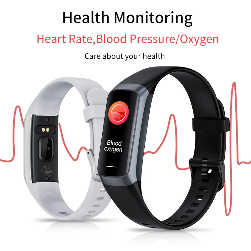 LIGE 1.1 Inch Amoled Heart Rate Monitor Smart Bracelet Wristband Slim Smart Watch Men Women Waterproof  Fitness Tracker Band photo 2