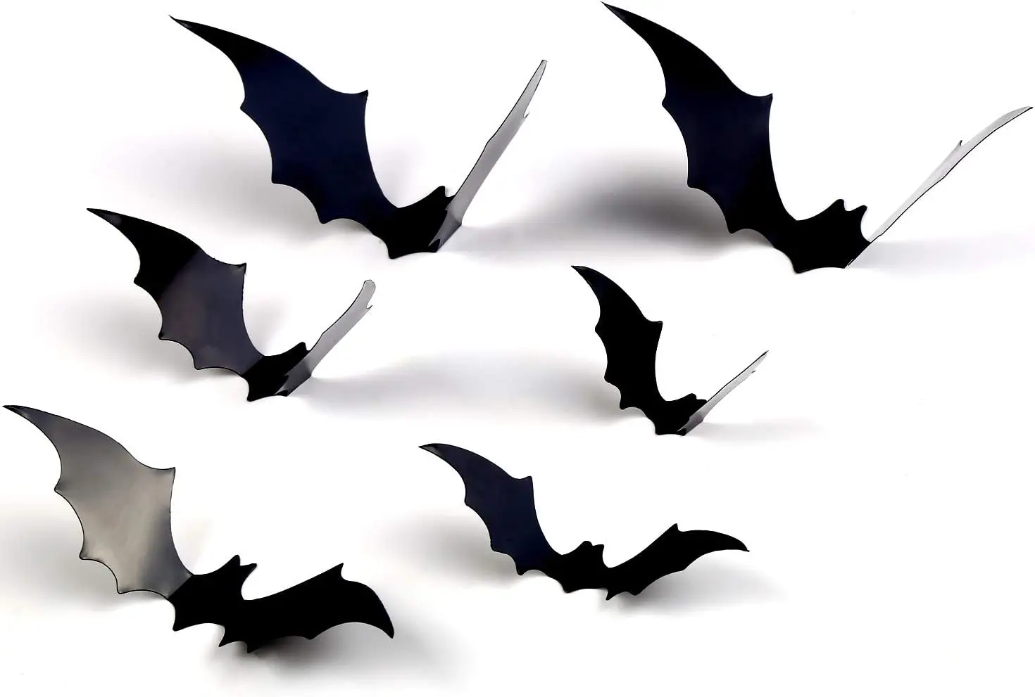 Bats Wall Decor 120 Pcs 3D Bat Halloween Decoration Stickers for Home Decor 4 Size Waterproof Black Spooky Bats for Room Décor photo 5