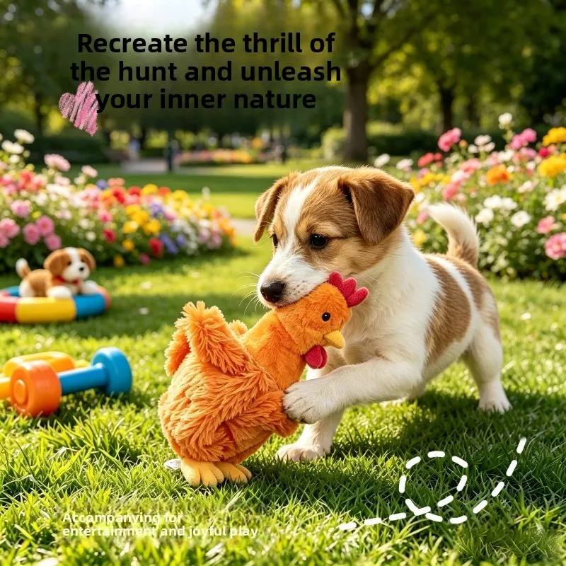 1Pc Plush Squeaky Chicken Dog Toy Anti‑Rip Cotton Design Durable Bite Resistant Interactive Squeaker Pet Toy for Cat Dog Playing photo 3