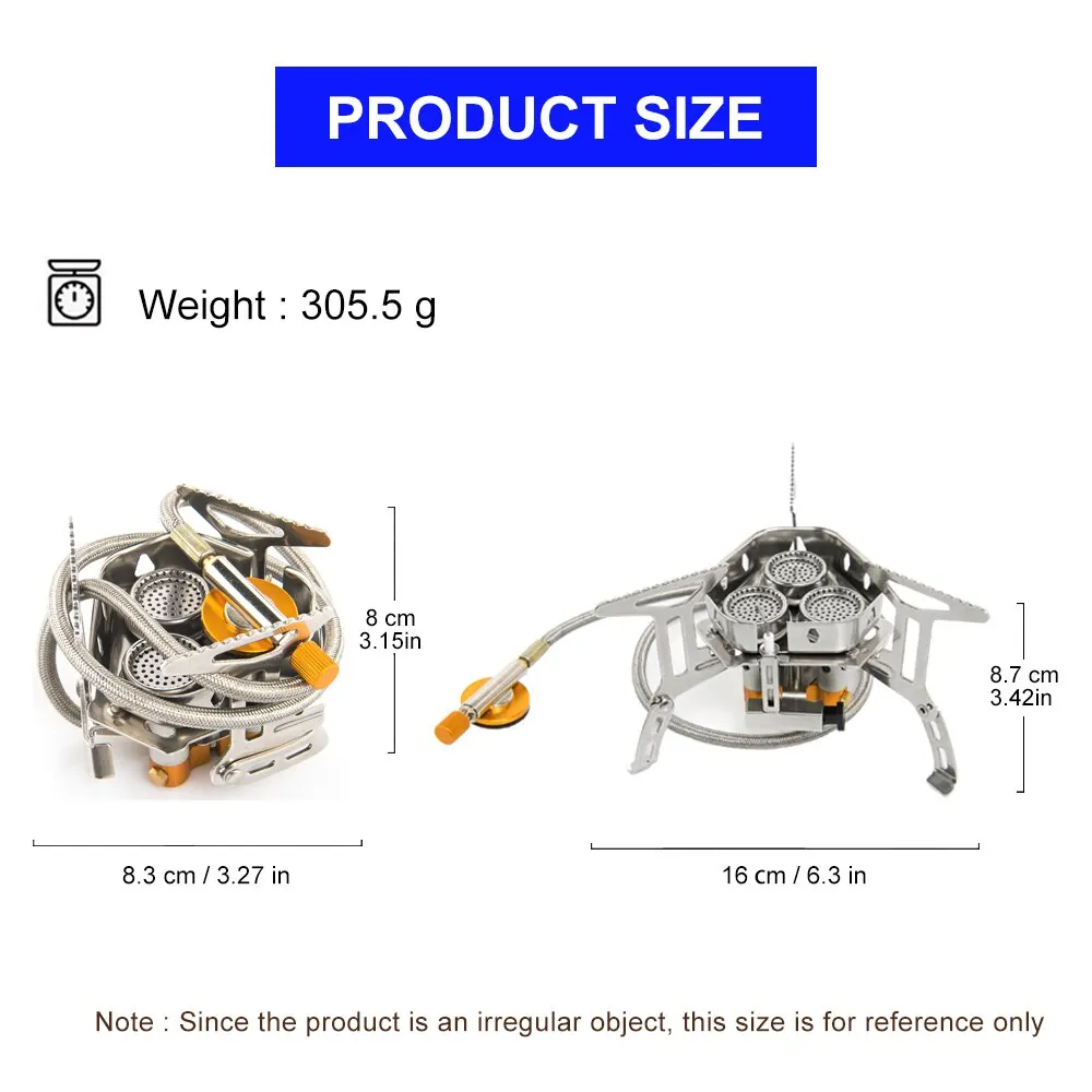 Widesea Camping Tourist Burner Big Power Gas Stove Cookware Portable Furnace Picnic Barbecue Tourism Supplies Outdoor Recreation photo 3