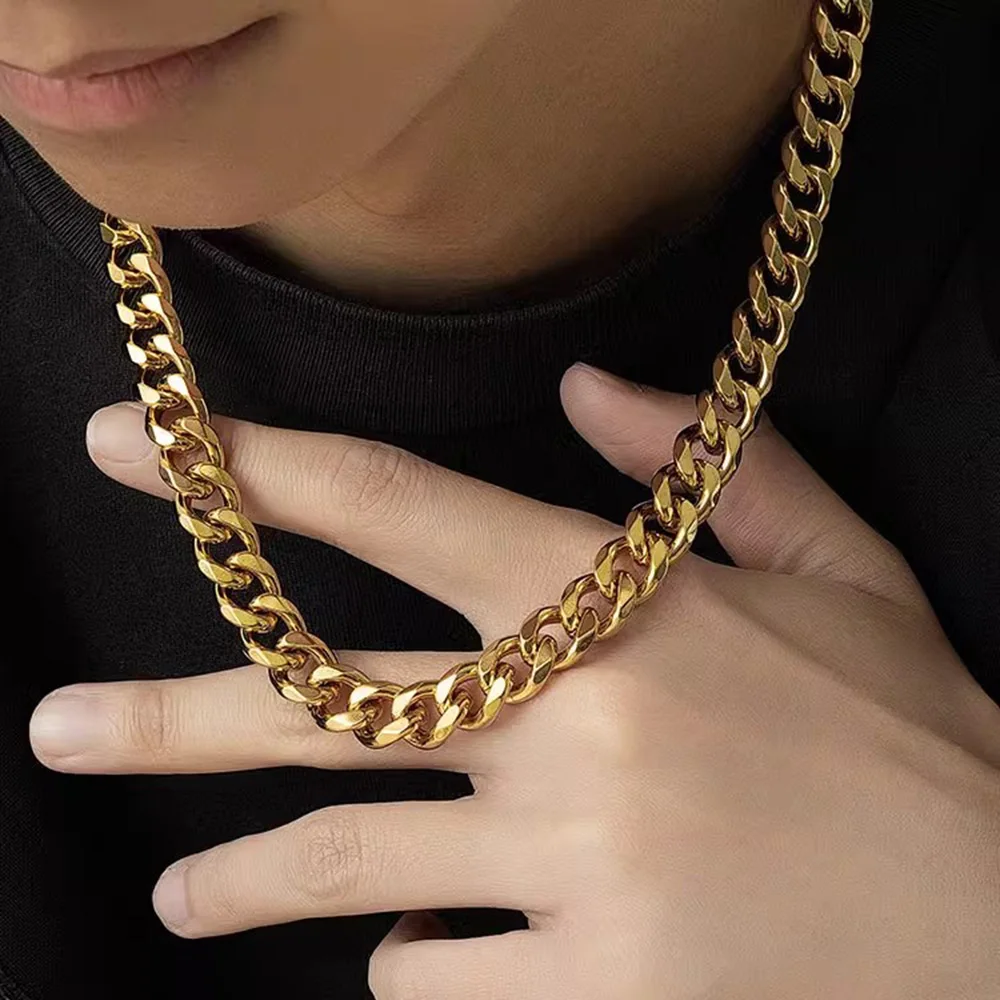 3/5/7mm Stainless Steel Cuban Link Chain Classic Punk Personality Jewelry Simple Fashion Hip-hop Couple Necklace for Men Women photo 4