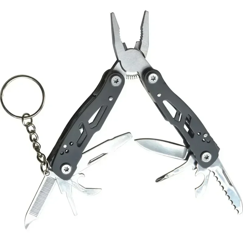 Mini Portable Camping Pliers Multi-functional Pliers Keychain Small Tool Stainless Steel Folding Pliers Outdoor Tools photo 2