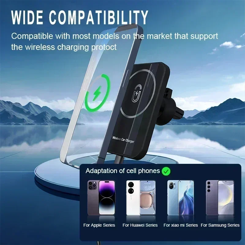 Magnetic Car Wireless Charger Holder For Magsafe iPhone 16 17 15 14 13 12 Pro Max Mobile Phone Car Air Vent Clip Fast Charging photo 6
