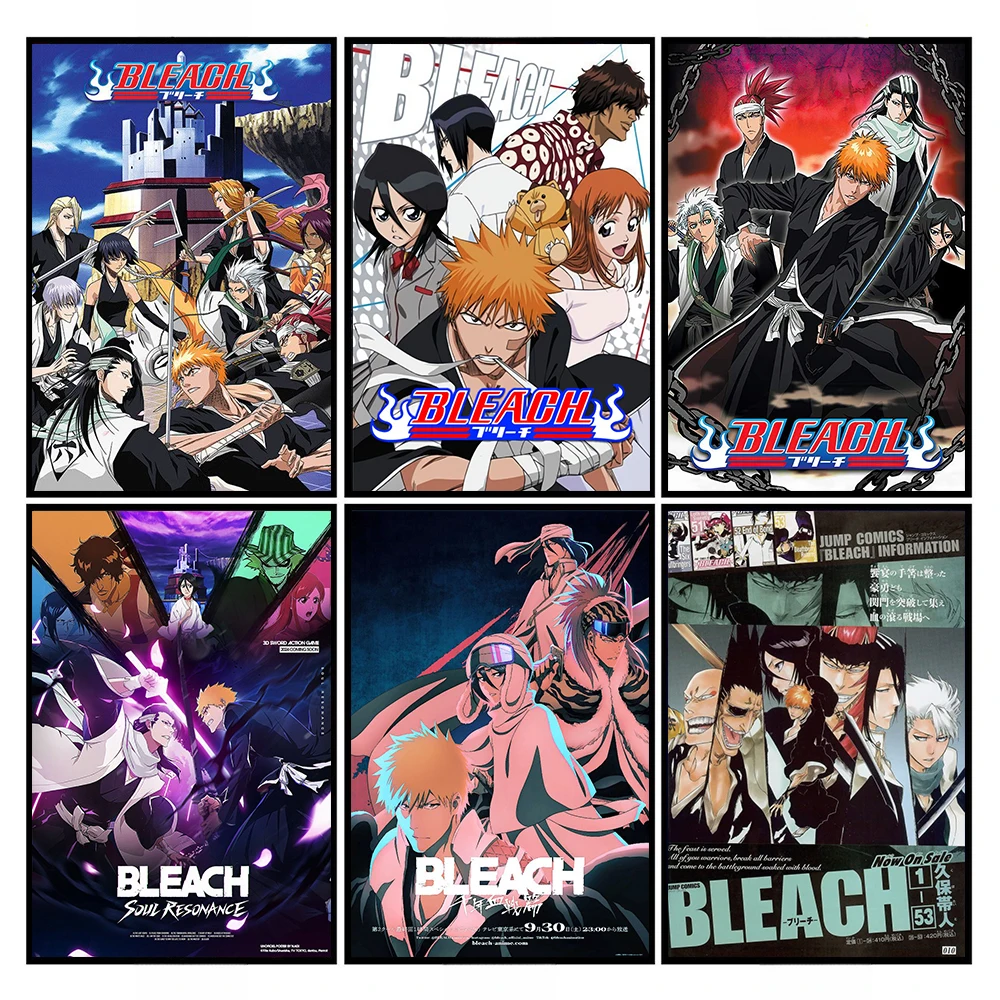 Anime Bleach Posters For Bedroom Living Room Home Decor Japanese Anime TV Series Print Ichigo Kurosaki Canvas Painting Wall Art photo 2