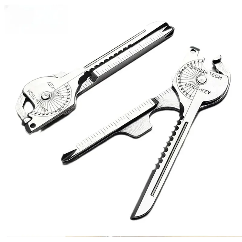 Survival Multi-Tool Keychain, 8-in-1 Folding Pocket Tool with Pliers Screwdriver Can Opener, Emergency Carabiner Clip, Compact photo 4