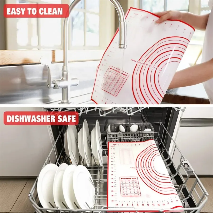UNTIOR 1PCS Silicone Baking Mat Kneading Pad Dough Mat Pizza Cake Dough Maker Kitchen Cooking Grill Non-Stick Gadgets Bakeware photo 5