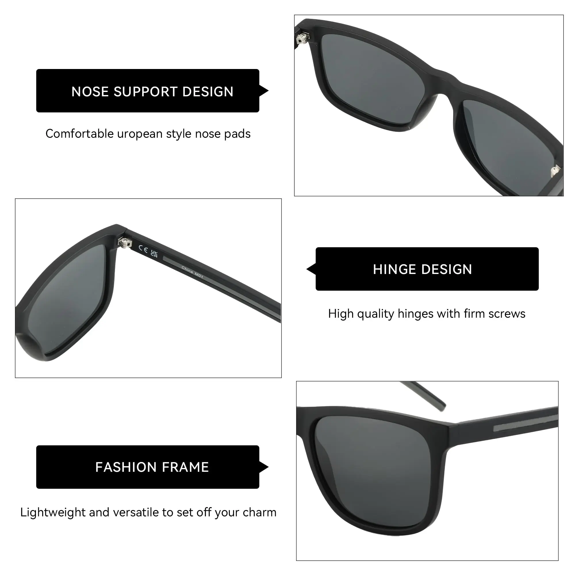 ZENOTTIC Men's Polarized Sunglasses - Lightweight TR90 Frame Square Mens Sunglasses UV400 Protection photo 5